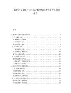 智能水務(wù)系統(tǒng)行業(yè)市場分析及城市水管理發(fā)展趨勢報告