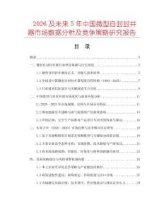 2026及未來5年中國微型自封封井器市場數(shù)據(jù)分析及競爭策略研究報(bào)告