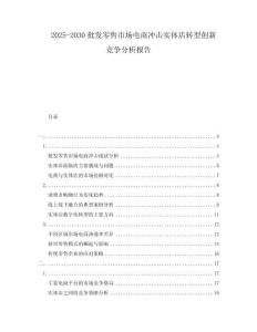 2025-2030批發(fā)零售市場電商沖擊實(shí)體店轉(zhuǎn)型創(chuàng)新競爭分析報(bào)告
