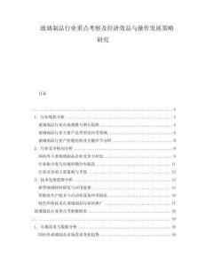 玻璃制品行業重點考察及經濟效益與操作發展策略研究