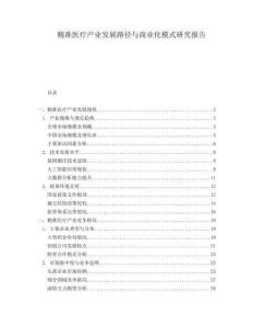 精準醫(yī)療產(chǎn)業(yè)發(fā)展路徑與商業(yè)化模式研究報告