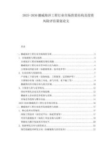 2025-2030挪威海洋工程行業(yè)市場(chǎng)供需結(jié)構(gòu)及投資風(fēng)險(xiǎn)評(píng)估策劃論文