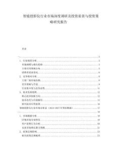 智能投影儀行業(yè)市場(chǎng)深度調(diào)研及投資前景與投資策略研究報(bào)告