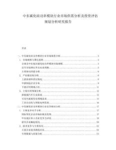 中東碳化硅功率模塊行業(yè)市場(chǎng)供需分析及投資評(píng)估規(guī)劃分析研究報(bào)告