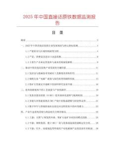 2025年中國直接還原鐵數據監測報告