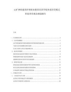 心曠神怡康養(yǎng)護理職業(yè)教育培訓學校體系經(jīng)營模式科技善待觀眾規(guī)劃報告