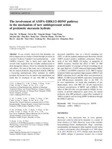 The involvement of AMPA–ERK12–BDNF pathway in the mechanism of new antidepressant action of prokinetic meranzin hydrate