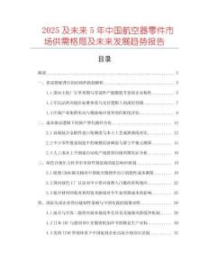 2025及未來5年中國航空器零件市場供需格局及未來發(fā)展趨勢報告
