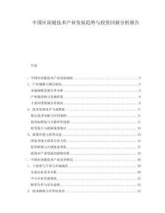 中國區(qū)塊鏈技術(shù)產(chǎn)業(yè)發(fā)展趨勢(shì)與投資回報(bào)分析報(bào)告