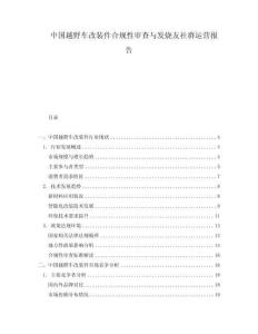 中國越野車改裝件合規性審查與發燒友社群運營報告