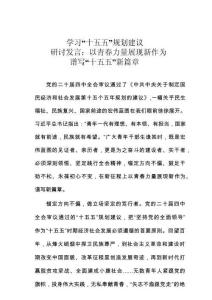 學習“十五五”規劃建議研討發言：以青春力量展現新作為譜寫“十五五”新篇章