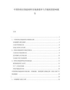 中國珍珠巖保溫材料市場(chǎng)滲透率與節(jié)能政策影響報(bào)告