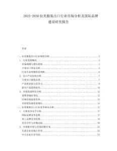 2025-2030拉美服裝出口行業市場分析及國際品牌建設研究報告