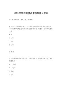 2025年物理競賽高中模擬題及答案