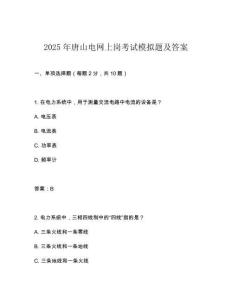 2025年唐山電網(wǎng)上崗考試模擬題及答案