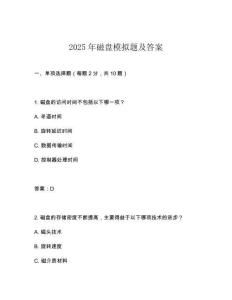 2025年磁盤模擬題及答案