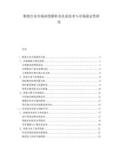糧食行業(yè)市場(chǎng)深度解析及農(nóng)業(yè)技術(shù)與市場(chǎng)穩(wěn)定性研究