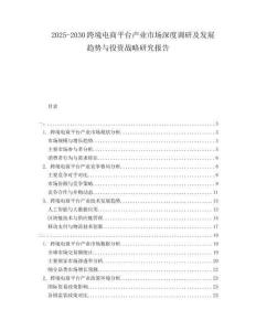 2025-2030跨境電商平臺(tái)產(chǎn)業(yè)市場(chǎng)深度調(diào)研及發(fā)展趨勢(shì)與投資戰(zhàn)略研究報(bào)告
