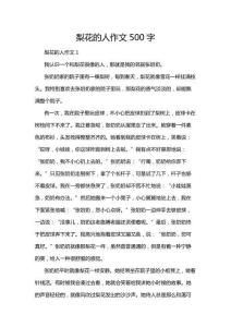 梨花的人作文500字