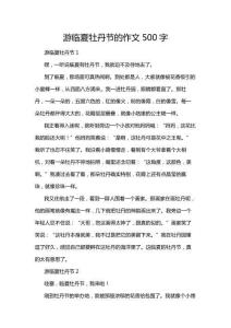 游臨夏牡丹節的作文500字