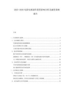 2025-2030電影電視制作投資影響分析及融資策略報告