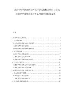 2025-2030創(chuàng)新創(chuàng)業(yè)孵化平臺運營模式研究與實踐經(jīng)驗分享及政策支持體系構(gòu)建方法探討方案