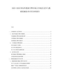 2025-2030國內(nèi)外搜索引擎市場主導(dǎo)地位競爭與數(shù)據(jù)挖掘技術(shù)應(yīng)用分析報告