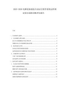 2025-2030電梯設備制造自動運行監管系統遠程調試部分故障診斷評估報告