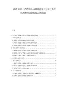 2025-2030馬薩諸塞州金融科技行業區塊鏈技術應用法律風險管理創新研究規劃