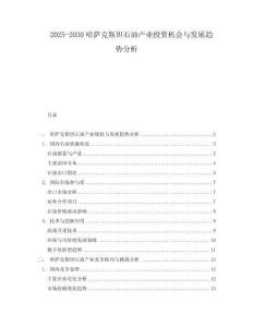 2025-2030哈薩克斯坦石油產(chǎn)業(yè)投資機(jī)會(huì)與發(fā)展趨勢(shì)分析