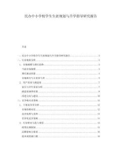 民辦中小學(xué)校學(xué)生生涯規(guī)劃與升學(xué)指導(dǎo)研究報告