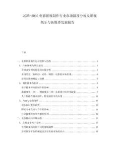 2025-2030電影影視制作行業(yè)市場深度分析及影視娛樂與新媒體發(fā)展報(bào)告