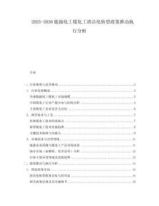 2025-2030能源化工煤化工清潔化轉(zhuǎn)型政策推動(dòng)執(zhí)行分析