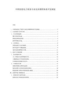 中職院校電子商務專業實訓課程體系開發規劃