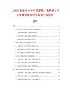 2026及未來5年中國原鋁（電解鋁）產(chǎn)業(yè)競爭現(xiàn)狀及投資前景分析報告