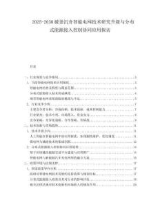 2025-2030破釜沉舟智能電網(wǎng)技術(shù)研究升級與分布式能源接入控制協(xié)同應(yīng)用探訪