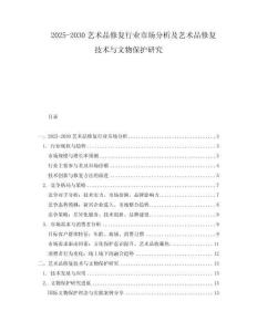 2025-2030藝術(shù)品修復(fù)行業(yè)市場分析及藝術(shù)品修復(fù)技術(shù)與文物保護研究