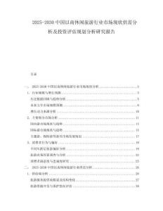 2025-2030中國以南休閑旅游行業市場現狀供需分析及投資評估規劃分析研究報告