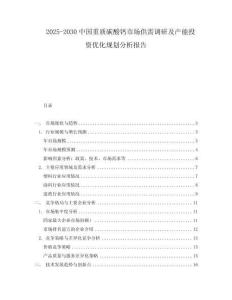 2025-2030中國重質(zhì)碳酸鈣市場供需調(diào)研及產(chǎn)能投資優(yōu)化規(guī)劃分析報告