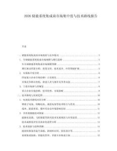 2026儲(chǔ)能系統(tǒng)集成商市場(chǎng)集中度與技術(shù)路線報(bào)告