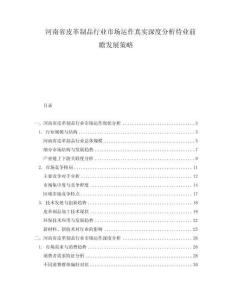 河南省皮革制品行業市場運作真實深度分析待業前瞻發展策略