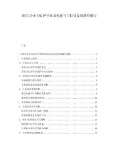 HBIG企業(yè)ESG評價體系構(gòu)建與可持續(xù)發(fā)展路徑報告