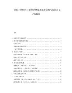 2025-2030醫(yī)療影像存儲技術(shù)深度研究與發(fā)展前景評估報告