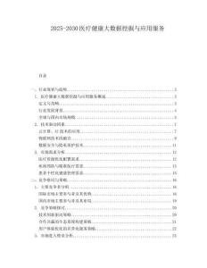 2025-2030醫療健康大數據挖掘與應用服務