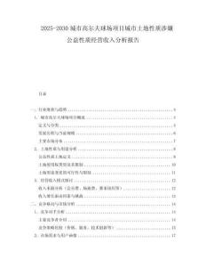 2025-2030城市高爾夫球場(chǎng)項(xiàng)目城市土地性質(zhì)涉嫌公益性質(zhì)經(jīng)營(yíng)收入分析報(bào)告