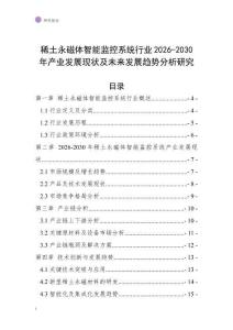 稀土永磁體智能監控系統行業2026-2030年產業發展現狀及未來發展趨勢分析研究