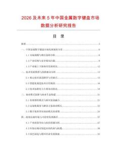 2026及未來(lái)5年中國(guó)金屬數(shù)字鍵盤(pán)市場(chǎng)數(shù)據(jù)分析研究報(bào)告
