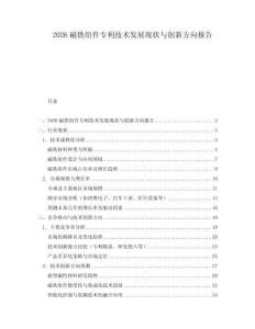 2026磁鐵組件專利技術發展現狀與創新方向報告