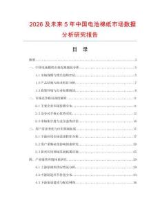 2026及未來5年中國電池棉紙市場數據分析研究報告
