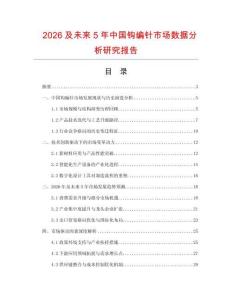 2026及未來(lái)5年中國(guó)鉤編針市場(chǎng)數(shù)據(jù)分析研究報(bào)告